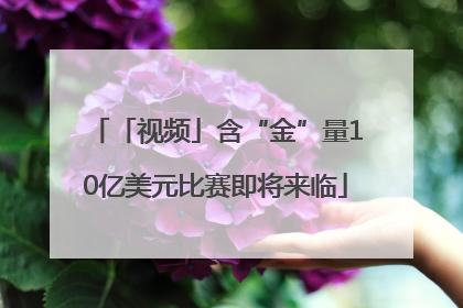 「视频」含“金”量10亿美元比赛即将来临