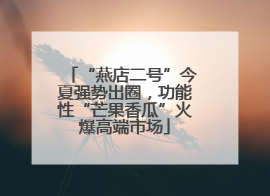 “燕店二号”今夏强势出圈，功能性“芒果香瓜”火爆高端市场
