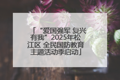 “爱国强军 复兴有我”2025年松江区 全民国防教育主题活动季启动