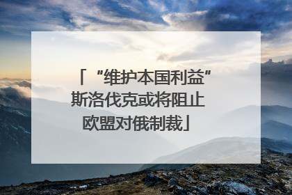 “维护本国利益” 斯洛伐克或将阻止欧盟对俄制裁
