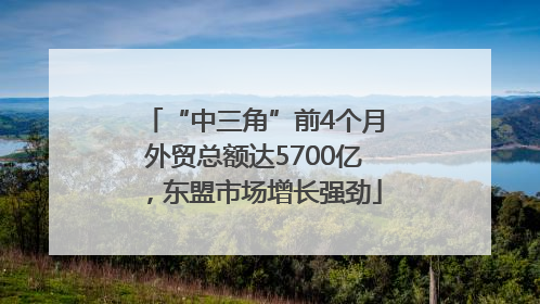 “中三角”前4个月外贸总额达5700亿，东盟市场增长强劲