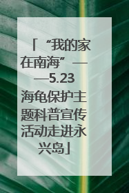 “我的家在南海”——5.23海龟保护主题科普宣传活动走进永兴岛
