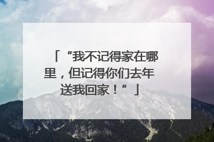 “我不记得家在哪里，但记得你们去年送我回家！”