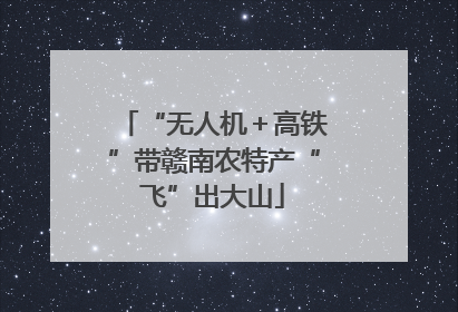 “无人机＋高铁”带赣南农特产“飞”出大山