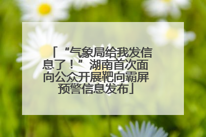 “气象局给我发信息了！”湖南首次面向公众开展靶向霸屏预警信息发布
