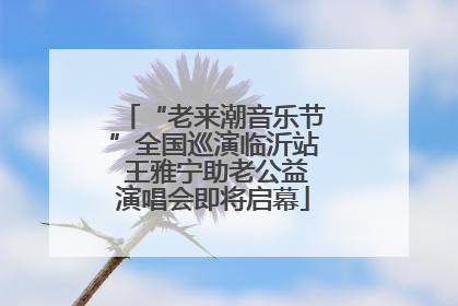“老来潮音乐节”全国巡演临沂站 王雅宁助老公益演唱会即将启幕