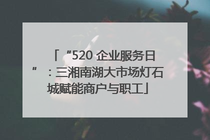 “520 企业服务日”：三湘南湖大市场灯石城赋能商户与职工