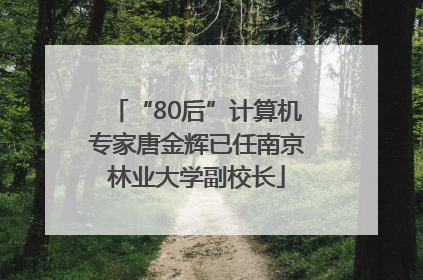 “80后”计算机专家唐金辉已任南京林业大学副校长