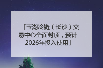 玉湖冷链（长沙）交易中心全面封顶，预计2026年投入使用