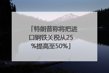 特朗普称将把进口钢铁关税从25%提高至50%