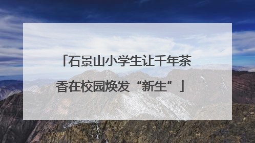 石景山小学生让千年茶香在校园焕发“新生”