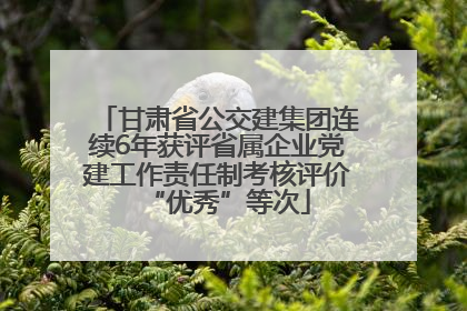 甘肃省公交建集团连续6年获评省属企业党建工作责任制考核评价“优秀”等次
