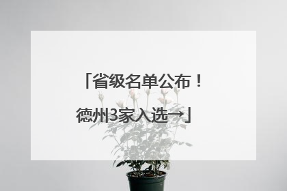 省级名单公布！德州3家入选→