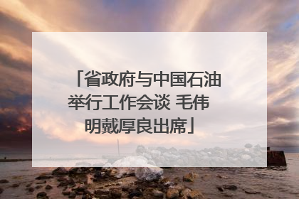 省政府与中国石油举行工作会谈 毛伟明戴厚良出席