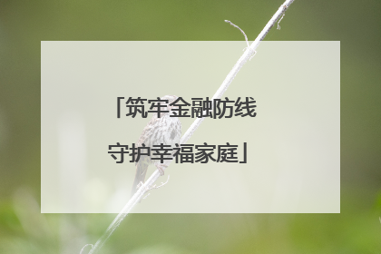 筑牢金融防线 守护幸福家庭