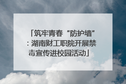 筑牢青春“防护墙”：湖南财工职院开展禁毒宣传进校园活动