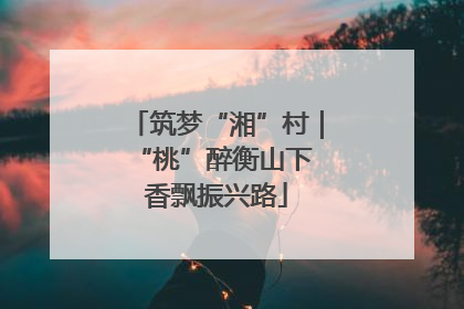 筑梦“湘”村｜“桃”醉衡山下 香飘振兴路