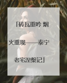 砖瓦重吟 烟火重现——泰宁老宅涅槃记