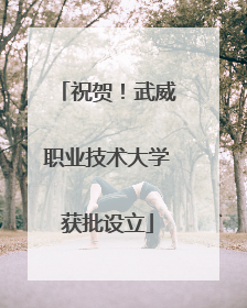 祝贺！武威职业技术大学获批设立