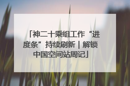 神二十乘组工作“进度条”持续刷新｜解锁中国空间站周记
