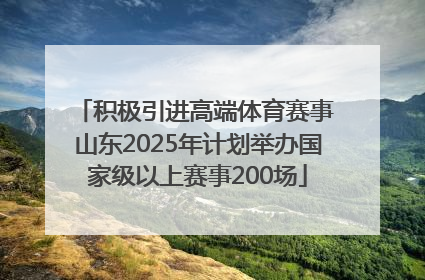 积极引进高端体育赛事 山东2025年计划举办国家级以上赛事200场