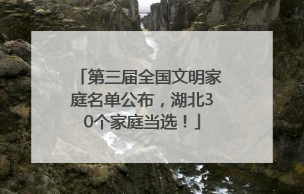 第三届全国文明家庭名单公布，湖北30个家庭当选！