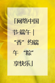 网络中国节·端午｜“香”约端午 “粽”享快乐