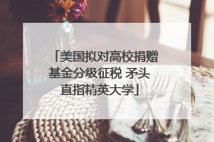 美国拟对高校捐赠基金分级征税 矛头直指精英大学