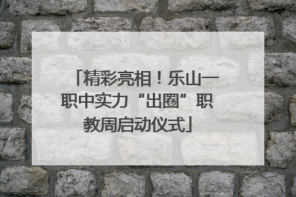精彩亮相！乐山一职中实力“出圈”职教周启动仪式