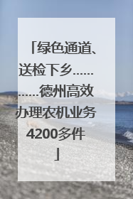 绿色通道、送检下乡…………德州高效办理农机业务4200多件