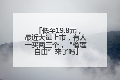 低至19.8元，最近大量上市，有人一买两三个，“榴莲自由”来了吗
