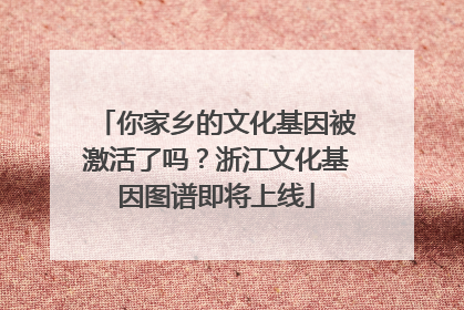 你家乡的文化基因被激活了吗？浙江文化基因图谱即将上线