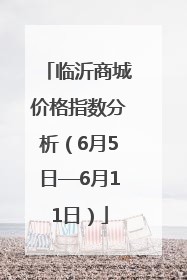 临沂商城价格指数分析（6月5日—6月11日）
