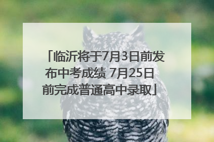 临沂将于7月3日前发布中考成绩 7月25日前完成普通高中录取