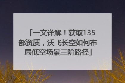 一文详解！获取135部资质，沃飞长空如何布局低空场景三阶路径