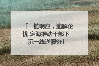 一链响应，速解企忧 定海推动干部下沉一线送服务