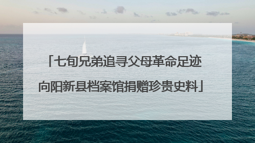 七旬兄弟追寻父母革命足迹 向阳新县档案馆捐赠珍贵史料
