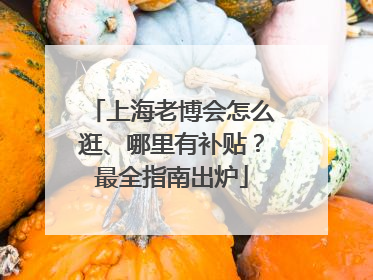 上海老博会怎么逛、哪里有补贴？最全指南出炉