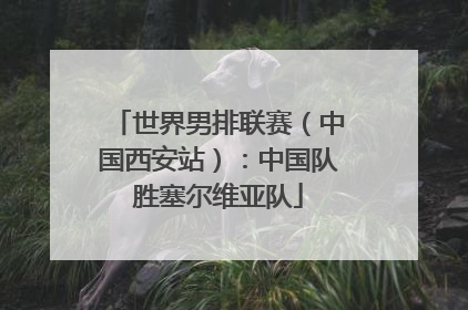 世界男排联赛（中国西安站）：中国队胜塞尔维亚队