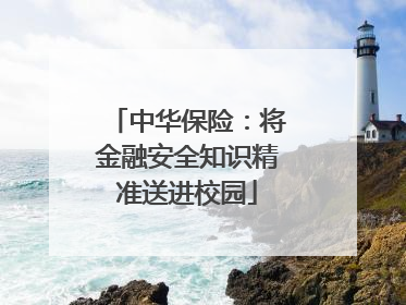 中华保险：将金融安全知识精准送进校园