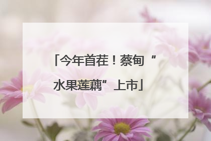 今年首茬！蔡甸“水果莲藕”上市