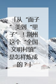 从“面子”美到“里子”！荆州这个“全国文明村镇”是怎样炼成的？