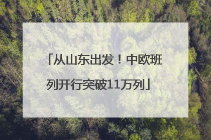 从山东出发！中欧班列开行突破11万列