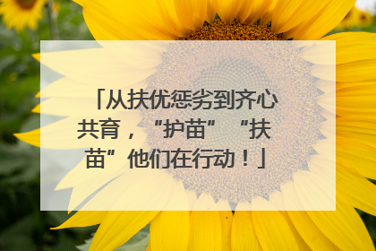 从扶优惩劣到齐心共育，“护苗”“扶苗”他们在行动！