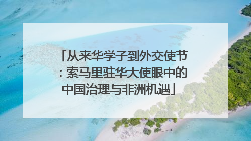 从来华学子到外交使节：索马里驻华大使眼中的中国治理与非洲机遇