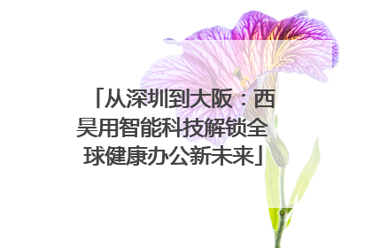 从深圳到大阪：西昊用智能科技解锁全球健康办公新未来