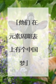 他们 在元素周期表上有个中国梦