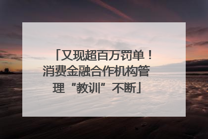 又现超百万罚单！消费金融合作机构管理“教训”不断