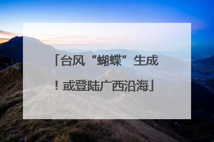 台风“蝴蝶”生成！或登陆广西沿海