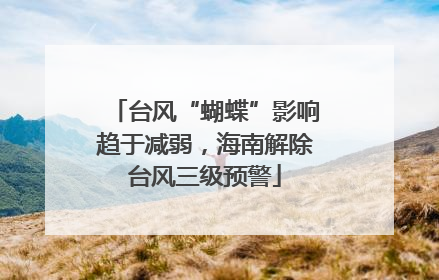 台风“蝴蝶”影响趋于减弱，海南解除台风三级预警